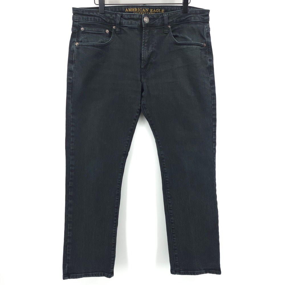 American Eagle Mens Slim Straight Jeans 34x30 Dark Wash Active Flex Denim